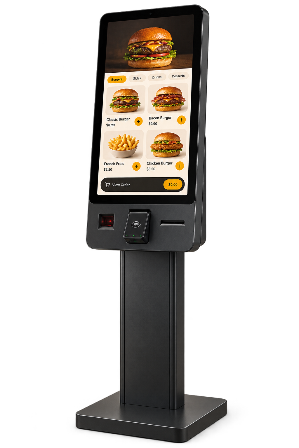 Self-service kiosk sales channel hardware